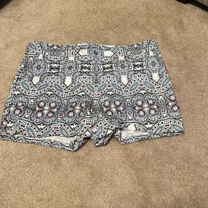 Express Paisley Shorts - White/Bright Blue/Hot Pink - Size 12